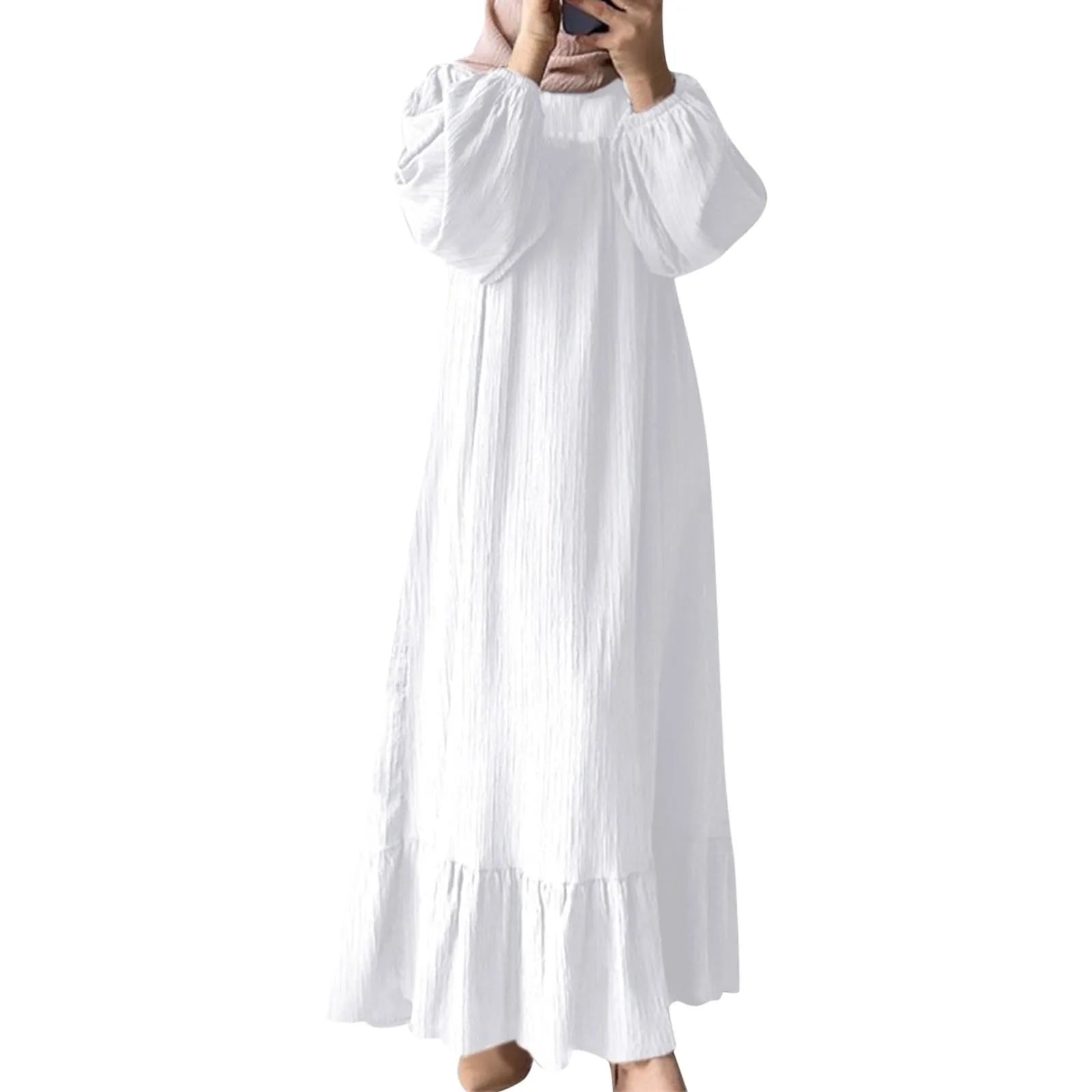 Elegant Balloon Sleeve Modest Abaya Dress for Women - Perfect for Prayer, Special Occasions & Everyday Wear