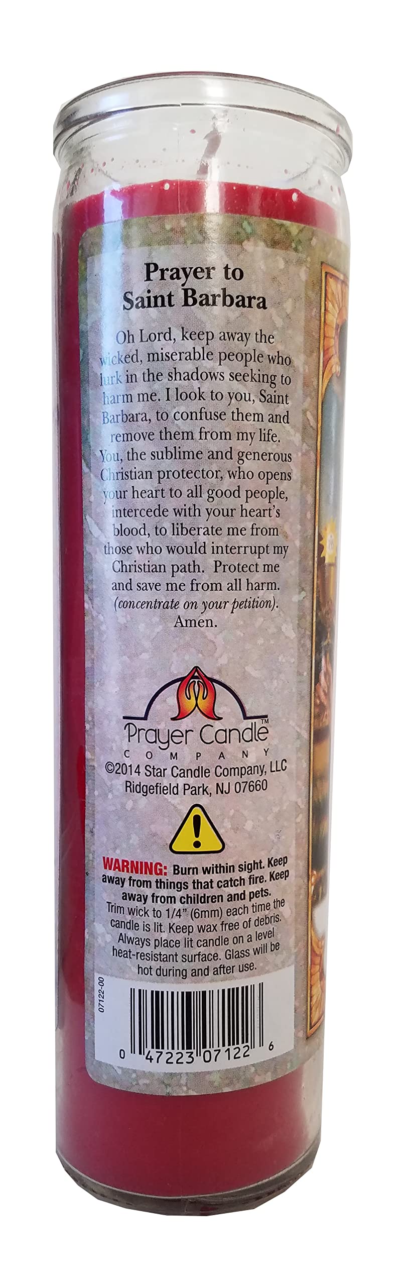 Saint Barbara Red Devotional Candle - Religious Prayer Candle for Catholic Saints, Home Altar Decor & Spiritual Protection - Perfect for Prayer, Meditation & Sacred Spaces