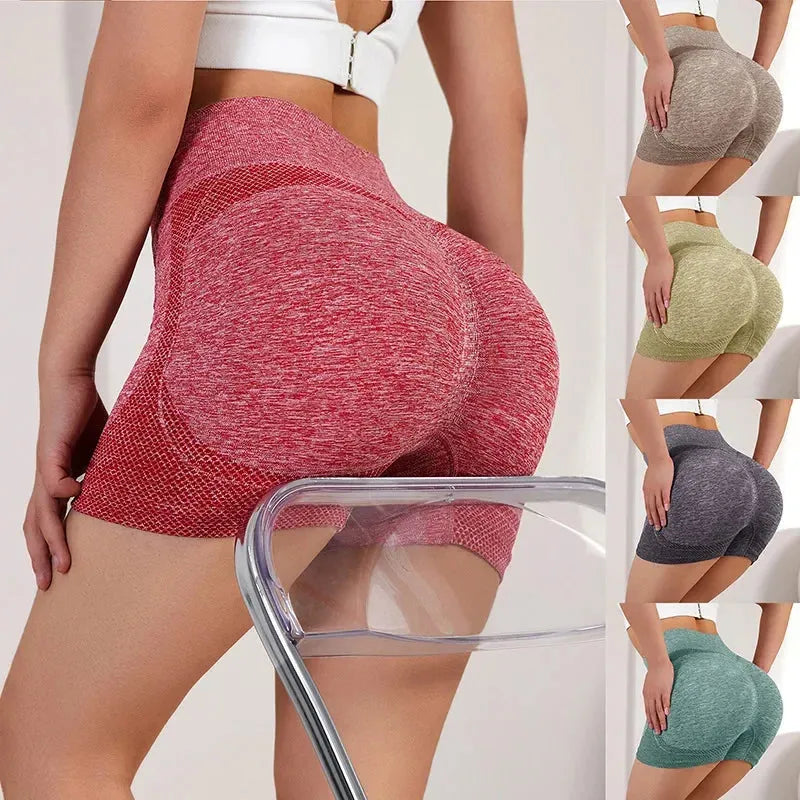 High Waist Yoga Shorts for Women - Workout Gym Shorts, Fitness Biker Shorts with Push Up Design | Perfect for Yoga, Running, Cycling & Lounge Wear