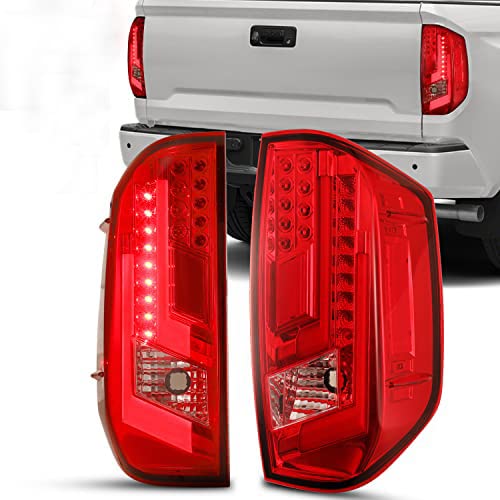 ROXX LED Tail Lights Assembly for Toyota Tundra 2014-2021 - Red Lens Replacement Tail Lamps with Turn Signal, DRL, Brake & Reverse Light (Driver & Passenger Side) | Enhanced Safety & Style for Night Driving & Off-Road Adventures