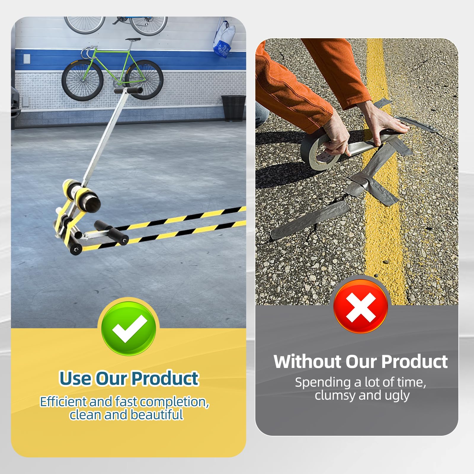 Professional Court Line Tape Machine - Basketball Court Line Striping Machine for Parking Lots, Roads & Sports Fields | Durable Paint Striping Equipment for Perfect Court Markings & Safety Warnings