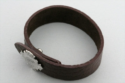 Sterling Silver Coin Cross Button Leather Cuff Bracelet - Stylish Unisex Jewelry for Everyday Wear & Special Occasions