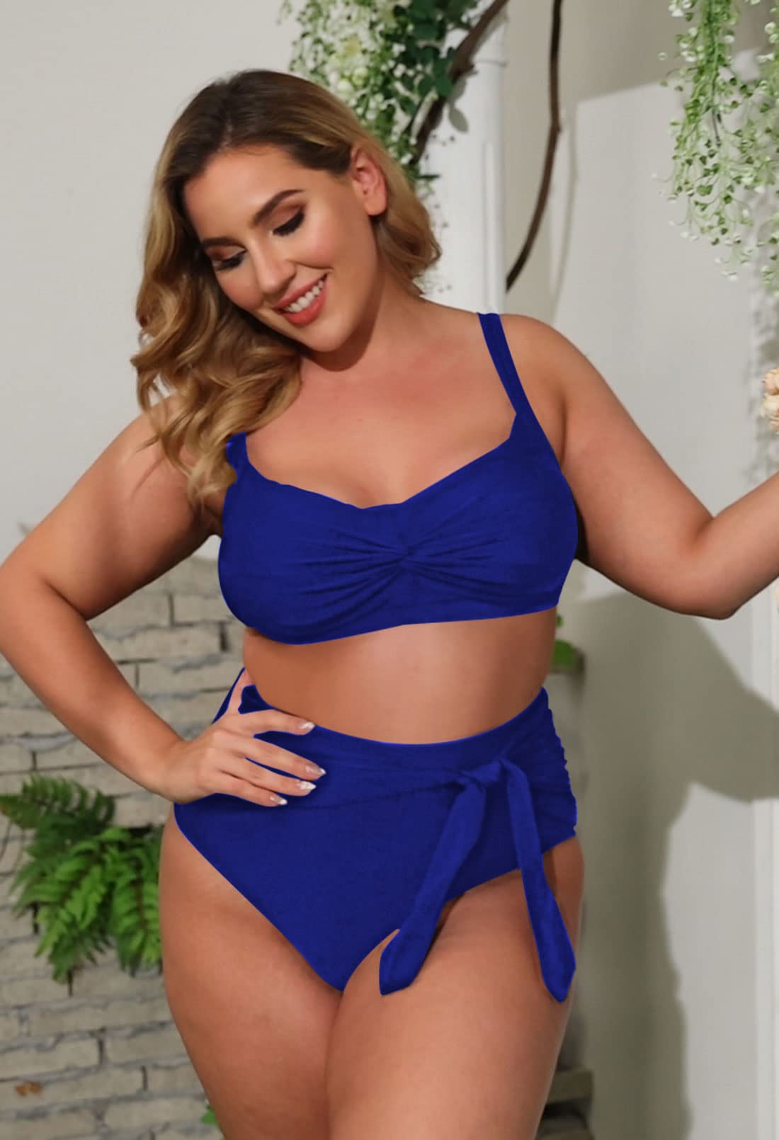 Plus Size High Waisted Bikini Set - Tummy Control Swimwear for Women | Beach & Pool