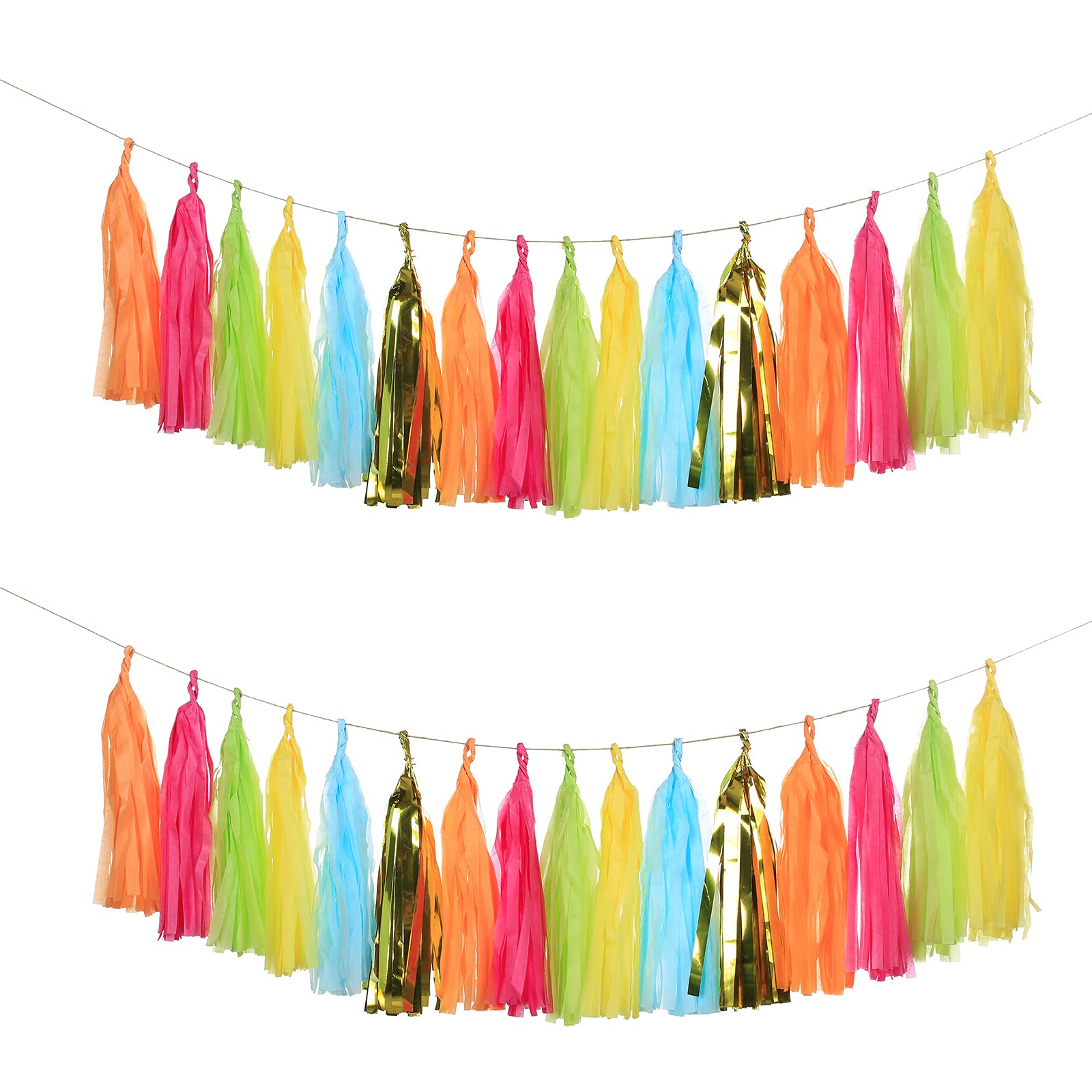 GUZON 30PCS Mexican Fiesta Cactus Tassel Garland - Colorful Tissue Paper Party Banner DIY Kit for Baby Shower, Bachelorette, Llama Theme & Cinco de Mayo Decorations - Perfect for Wall Decor, Photo Backdrops & Party Supplies