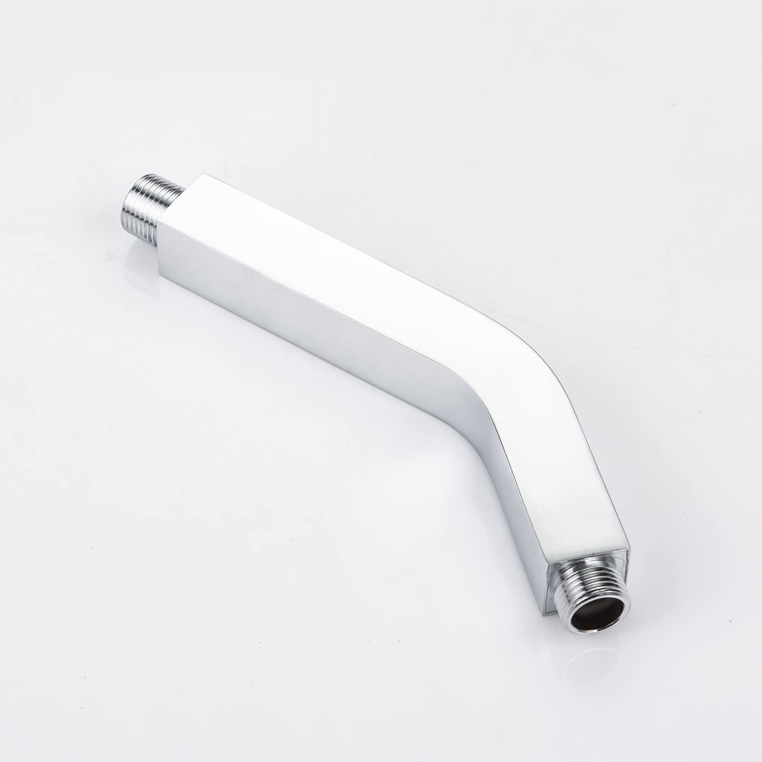 8 Inch Square Wall Mount Shower Arm with Flange - Chrome Shower Extension Arm for Fixed Showerhead | Bathroom Upgrade for Modern & Space-Saving Showers