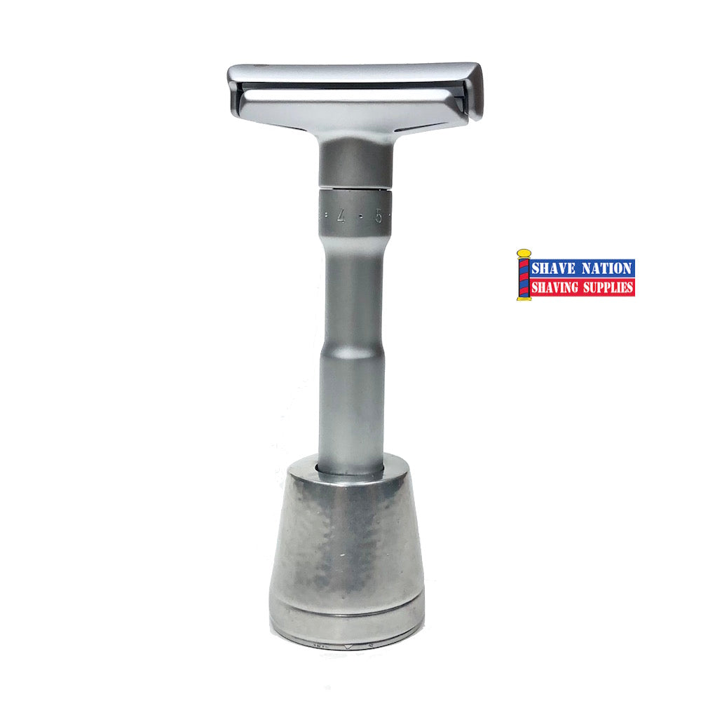 Premium Shave Nation Solo Razor Stand - Chrome Plated Safety Razor Holder for Men's Grooming - Perfect for Bathroom Countertop & Travel Shaving Kit Organization