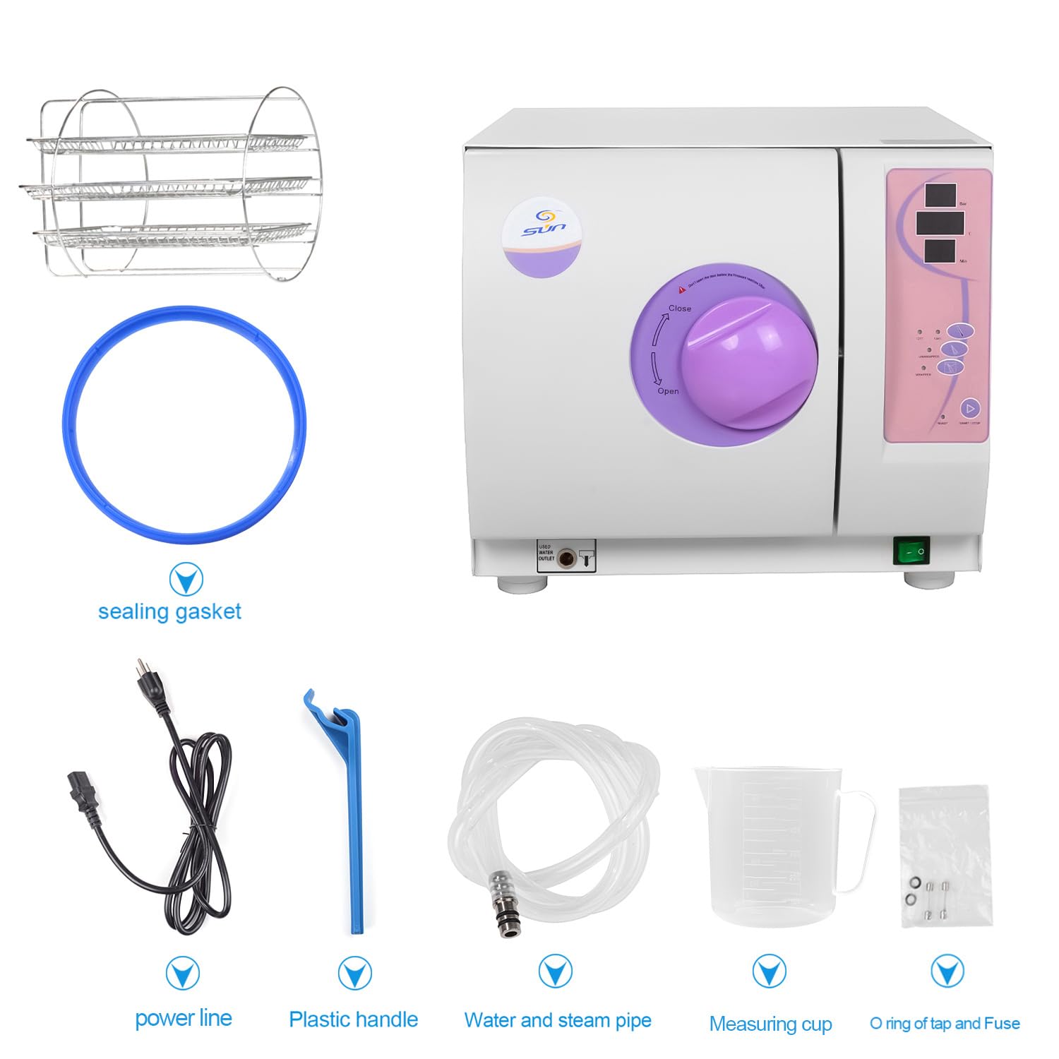 Global Dental 18L Lab Autoclave - High Pressure Vacuum Steam Sterilizer, Mini330 Thermal Stainless Steel for Dental Clinics, Hospitals & Laboratories - Perfect for Sterilizing Dental Instruments, Surgical Tools & Medical Equipment