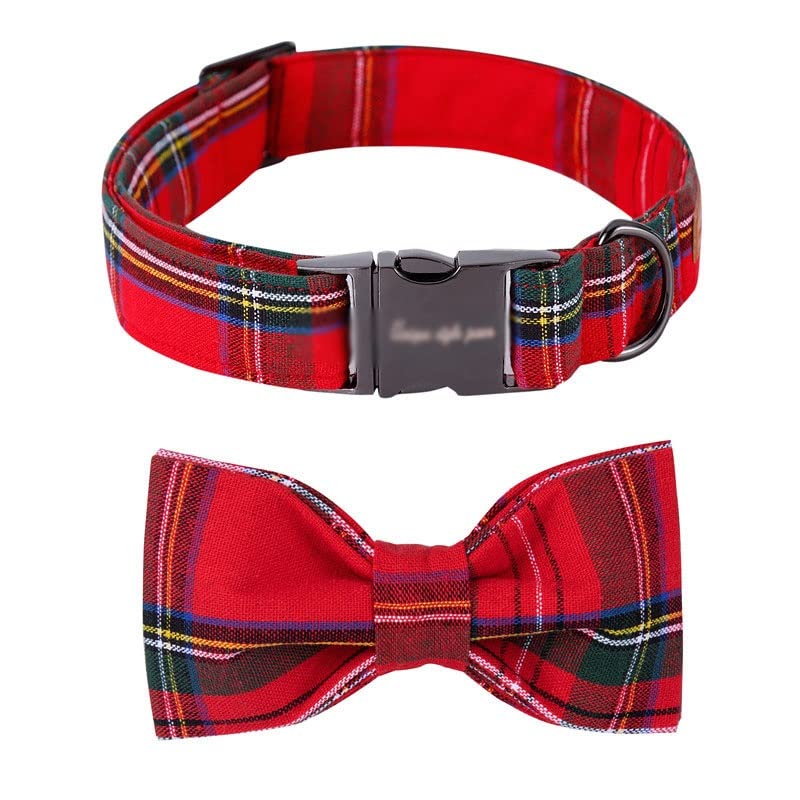 Christmas Adjustable Handmade Bowtie Pet Collar for Dogs & Cats - X-Small Size, Festive Holiday Gift for Pets (Perfect for Christmas Photos & Holiday Parties)