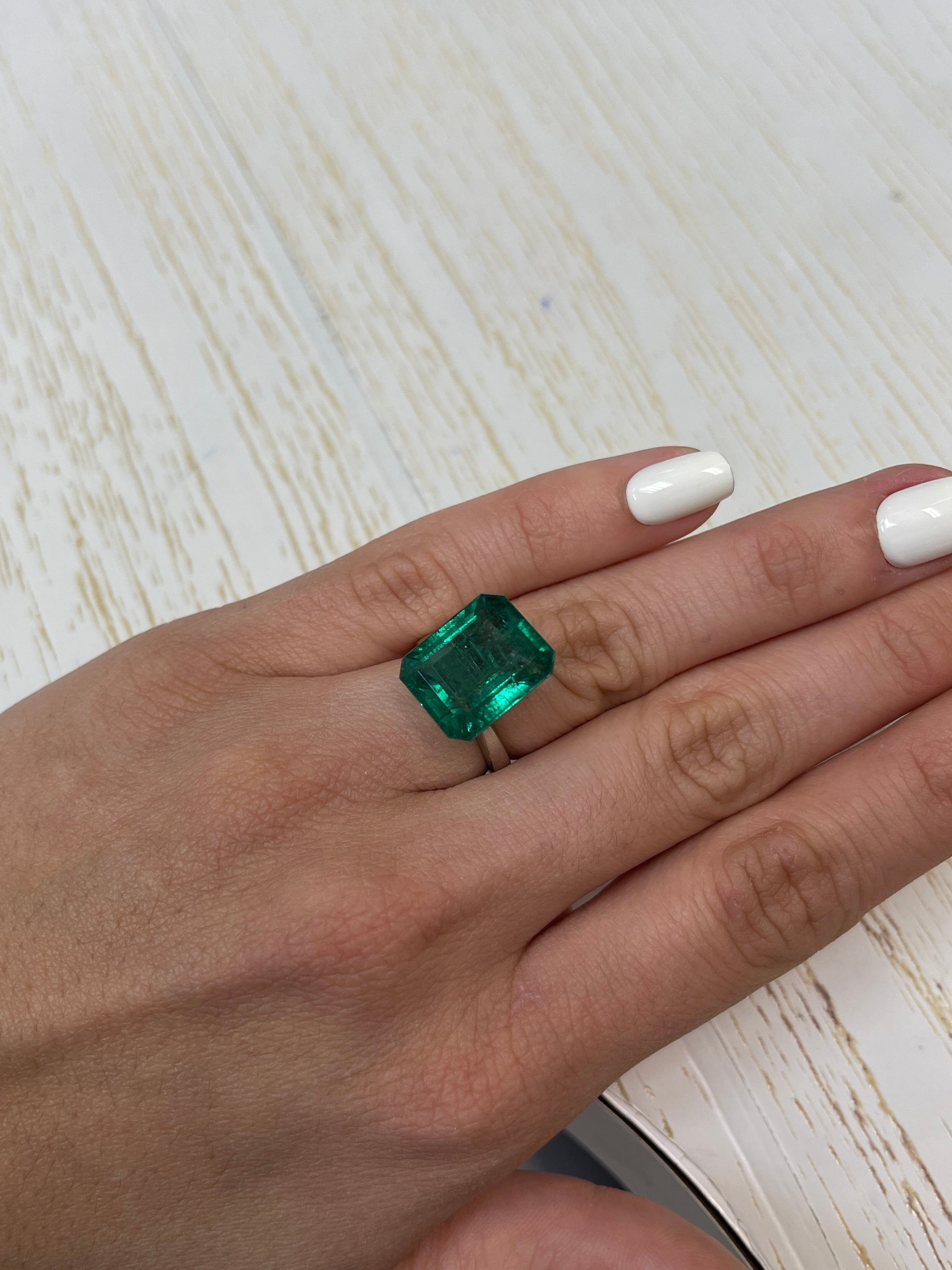 13.78 Carat Natural Zambian Emerald - 16x13mm Loose Gemstone for Jewelry Making | Emerald Cut Fine Quality | Engagement Rings, Necklaces & Custom Designs