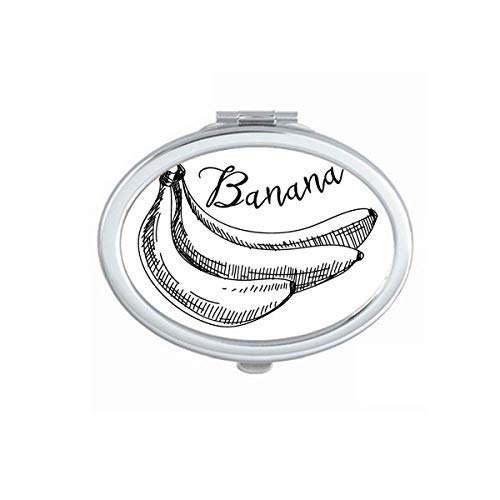 DIYthinker Banana Fruit Line Drawing Illustration Mirror - Portable Foldable Hand Mirror with Double Sided Design for Makeup, Travel & Home Decor | Perfect for Vanity, Handbag & Gift Giving