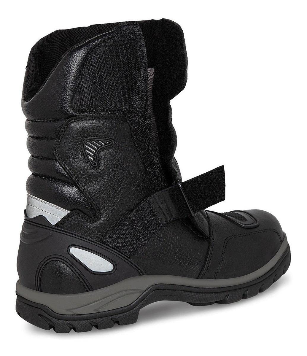 WORKLAND 77418 Men's Motorcycle Boots - Genuine Leather Riding Boots with Ankle Protection - Slip-Resistant Rubber Sole & Reflective Safety Design - Durable Motorcycle Shoes for Men (Ideal for Cruiser, Touring & Adventure Riding)