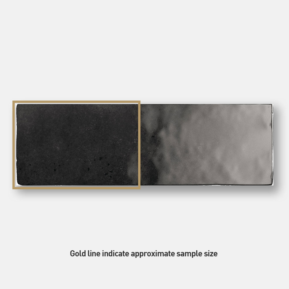 Sorrento Graphite 65X200 Glossy Zellige Subway Tile - Premium Ceramic Wall & Backsplash Tile for Kitchen, Bathroom, and Shower