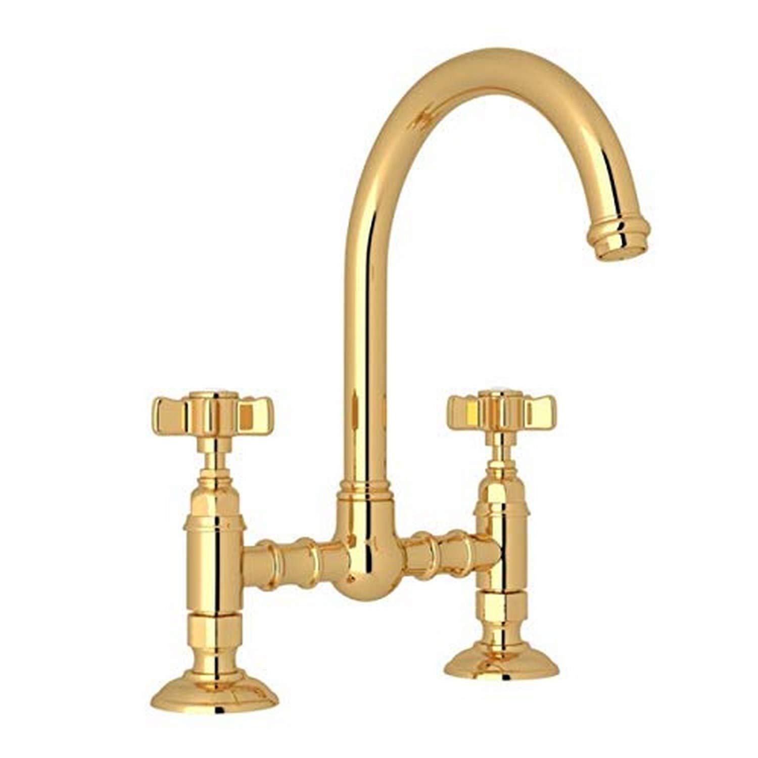 ROHL A1461XIB-2 Italian Brass Kitchen Faucet - Premium Pull-Down Sprayer for Modern & Farmhouse Sinks - Perfect for Cooking, Washing Dishes & Food Prep