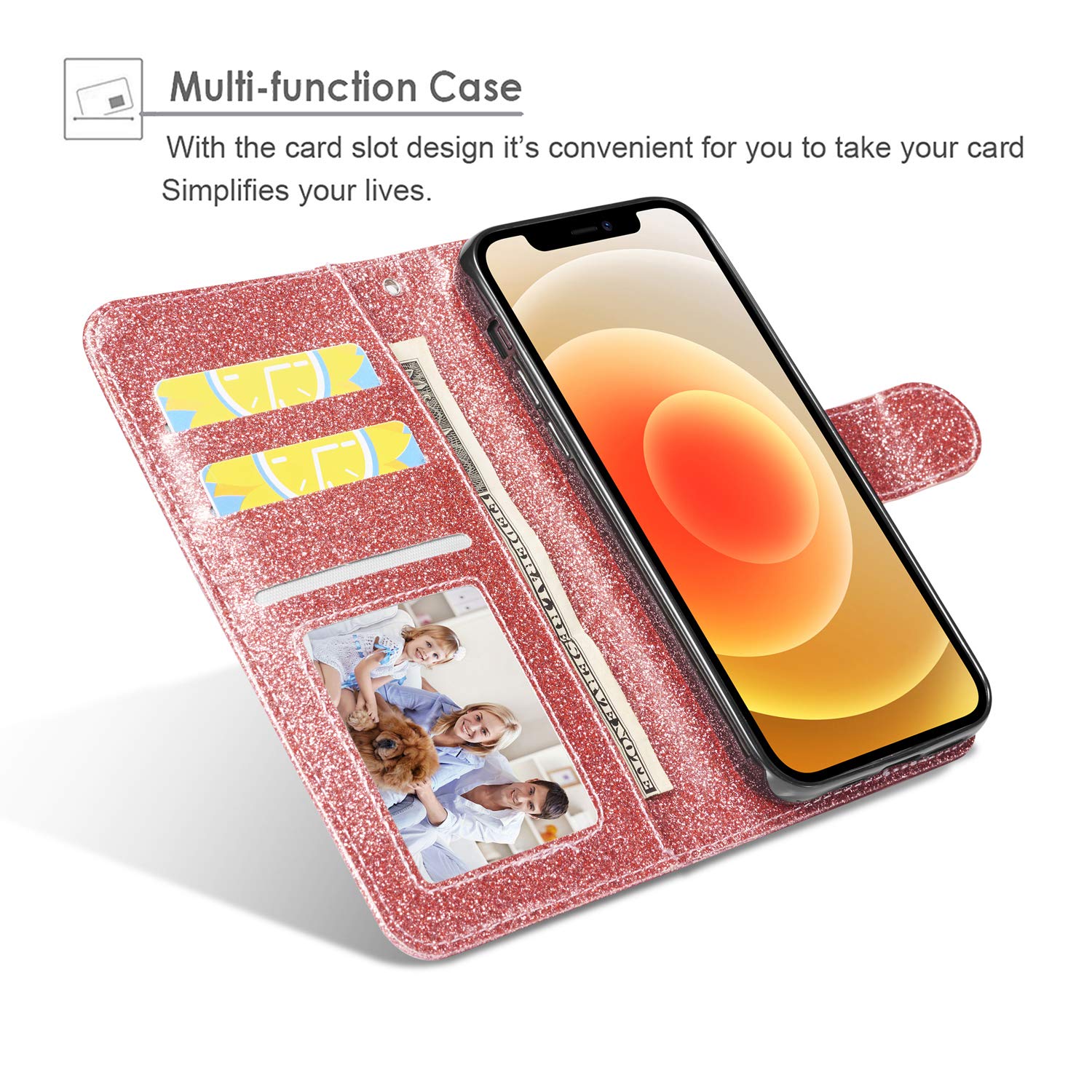 Premium PU Leather Magnetic Wallet Case for iPhone 12 Pro Max (6.7