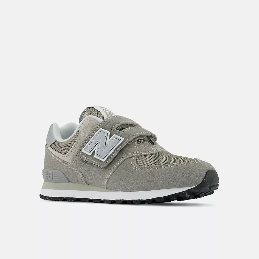 New Balance 574 Core Hook & Loop Kids Sneakers - Lightweight Grey Athletic Shoes for Boys & Girls - Perfect for School, Running & Casual Wear