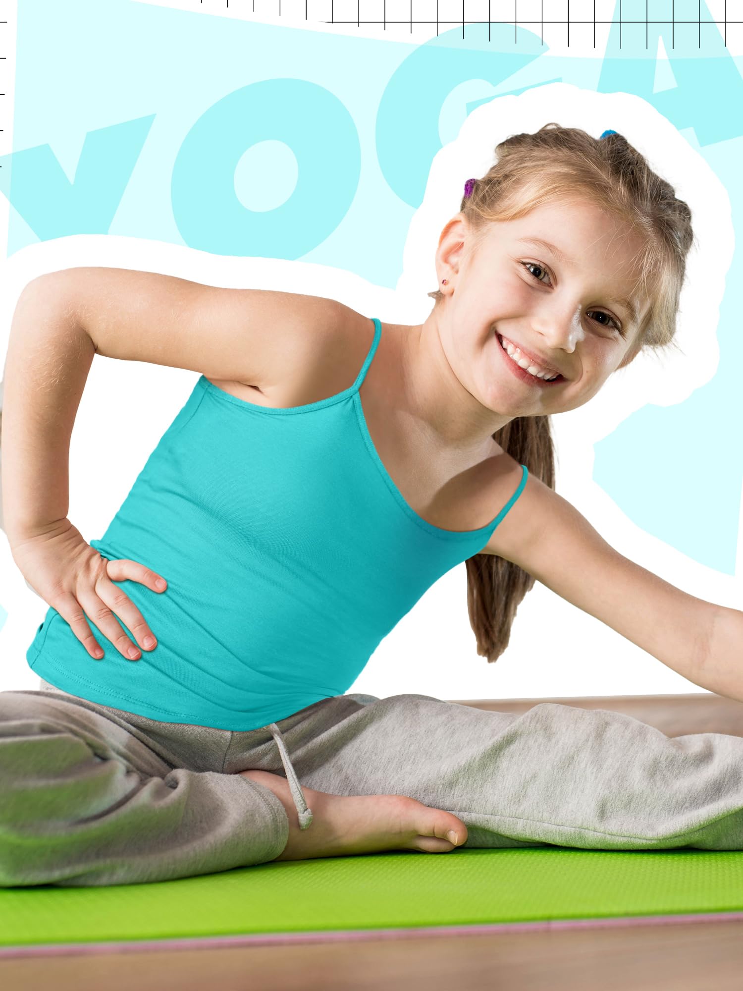 Geyoga 6 Pack Girls Dance Tank Tops - Racerback Crop Tops for Ballet, Gymnastics & Dance | Breathable Sleeveless Performance Wear for Kids & Teens | Perfect for Dance Class, Recitals & Practice