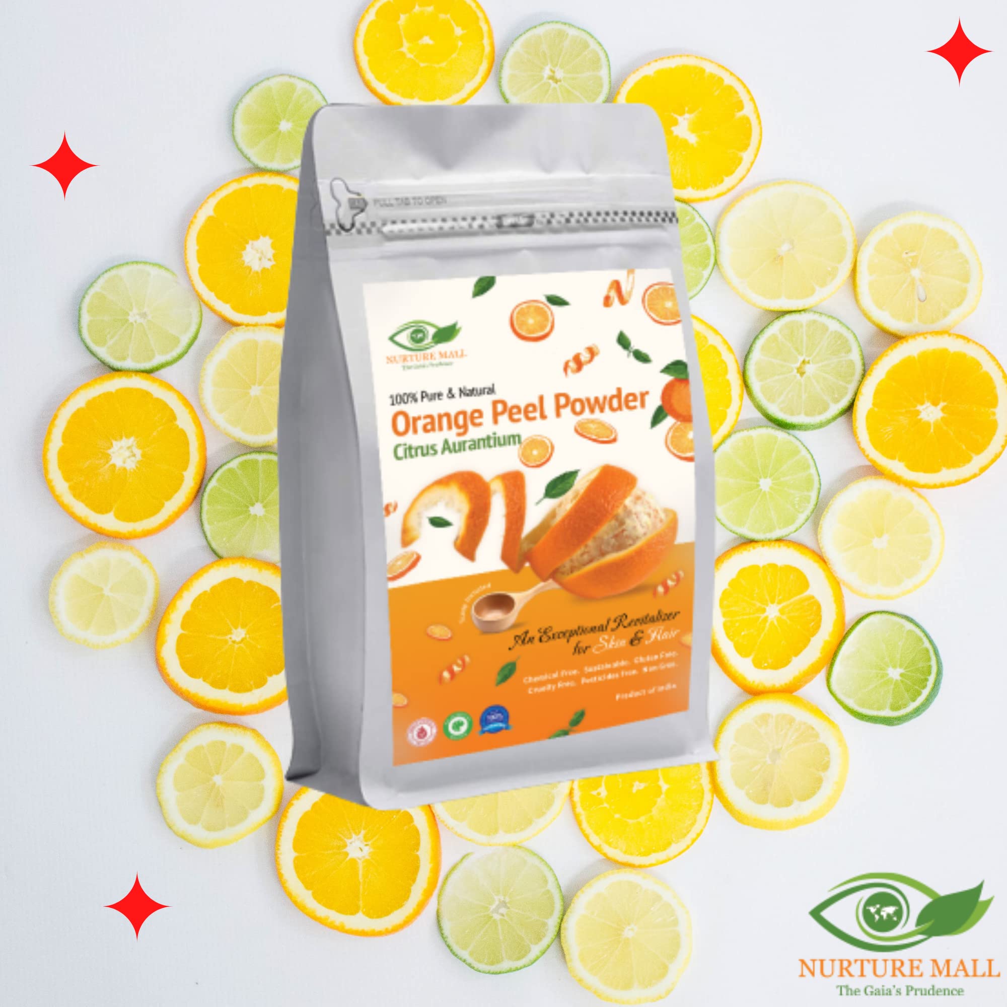 Nurture Mall Orange Peel Powder 200g - Natural Skin Brightening & Anti-Aging Treatment | Reduces Fine Lines, Sun Damage & Tan | Organic Face Mask for Glowing Complexion | Perfect for DIY Skincare & Spa Days