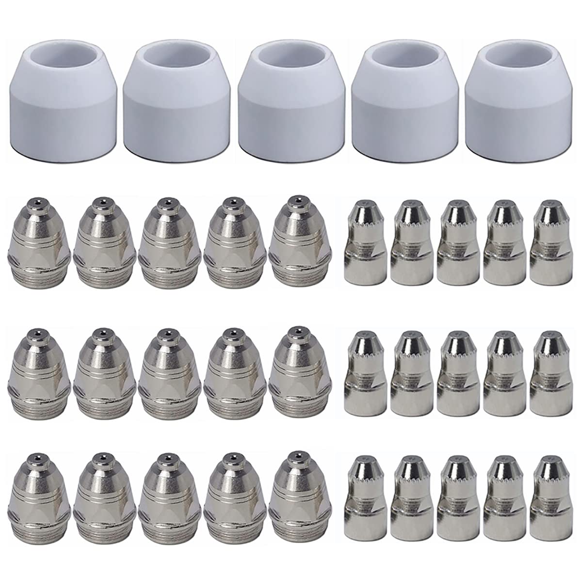 P80 Plasma Cutter Consumables - 35PC Electrode & Nozzle Tip Set for Plasma Cutting Torch | High-Performance Replacement Parts for Metal Fabrication & DIY Projects