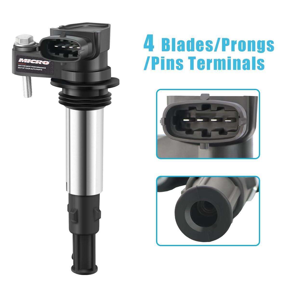 6-Piece Ignition Coil Pack Set Compatible with 2004-2009 Cadillac CTS/STS/SRX, Chevy Traverse, Buick Enclave/LaCrosse/Rendezvous, Saab 9-3, GMC Acadia, Saturn Outlook - UF375 Replacement Parts - Improve Engine Performance & Fuel Efficiency
