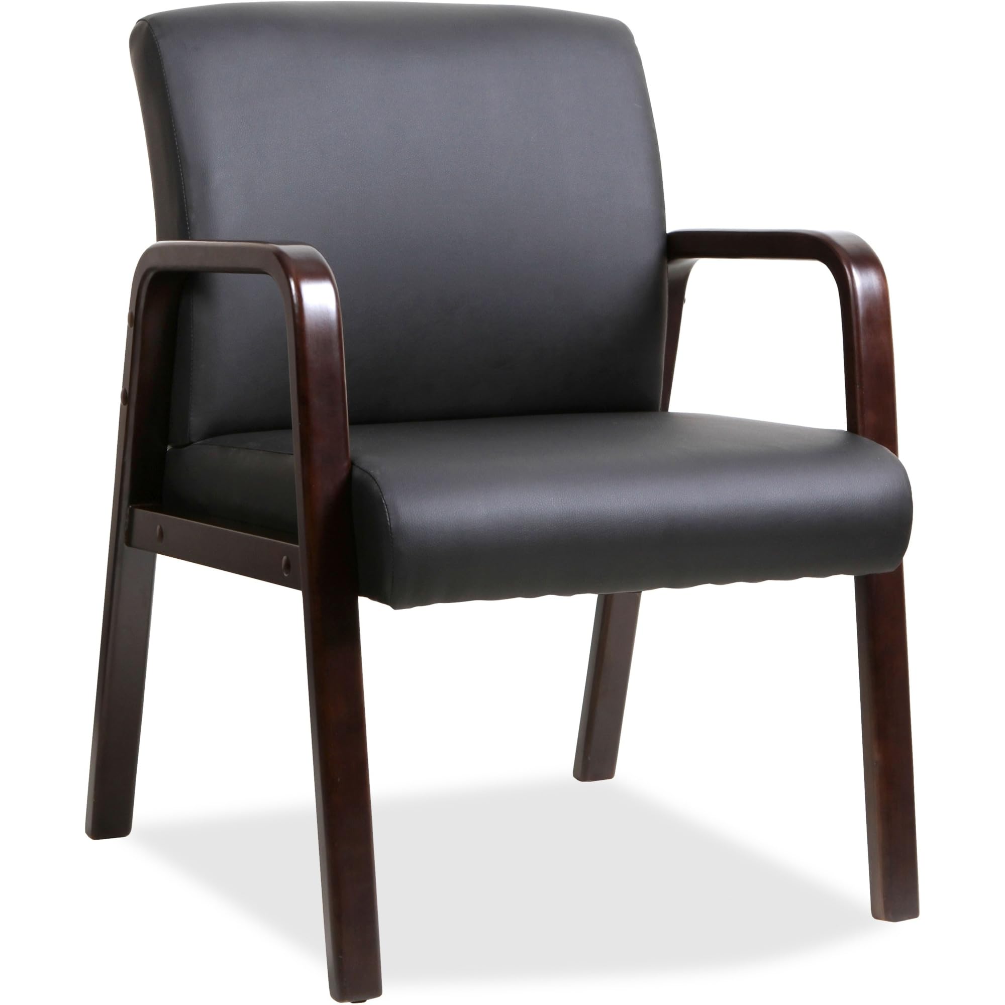 Lorell Guest Chair, Black/Espresso - Ergonomic Office Chair for Home & Business - Comfortable Seating for Reception, Conference Rooms & Waiting Areas