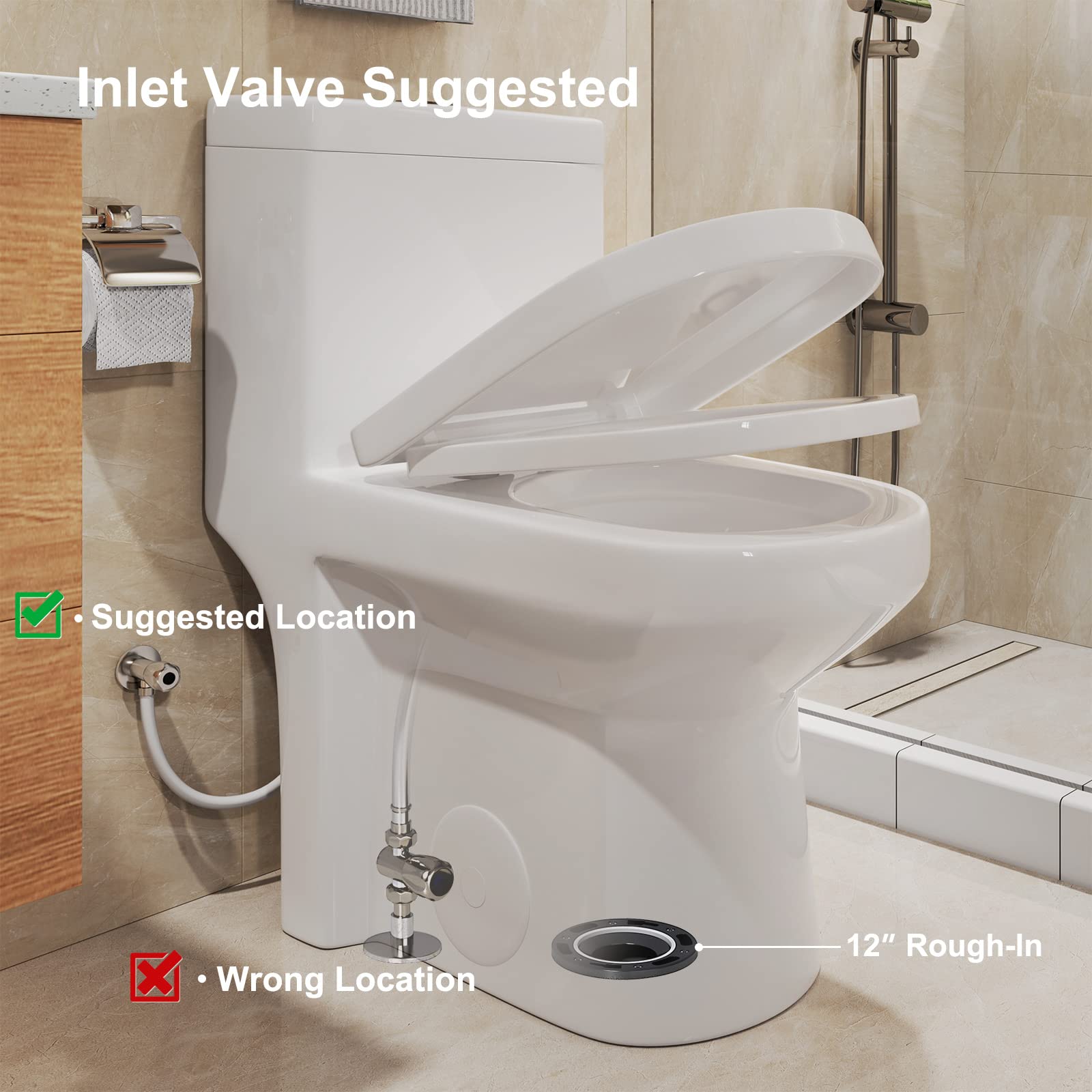 HOROW HWMT-8733 Compact One-Piece Toilet with Dual Flush - 12