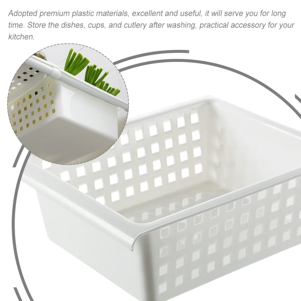 1 Set Kitchen Sink Drain Basket with Telescopic Rod - Stainless Steel Colander Strainer for Washing Fruits, Vegetables, Dishes - Perfect for Draining Pasta, Salad, and Kitchen Utensils