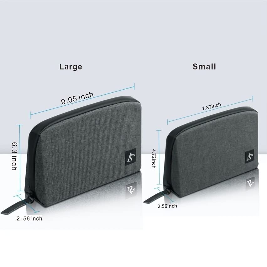 Waterproof Electronic Organizer Travel Case - Large Dark Gray Cable Storage Bag for Chargers, Hard Drives & Power Banks | Perfect for Travel, Office & Daily Organization