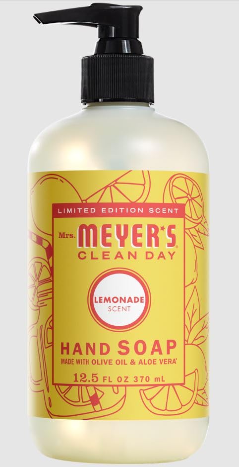 Mrs. Meyer's Clean Day Lemonade Hand Soap - 12.5 oz Refreshing Foaming Hand Wash with Natural Essential Oils, Cruelty-Free & Biodegradable - Perfect for Kitchen, Bathroom & Office Sink