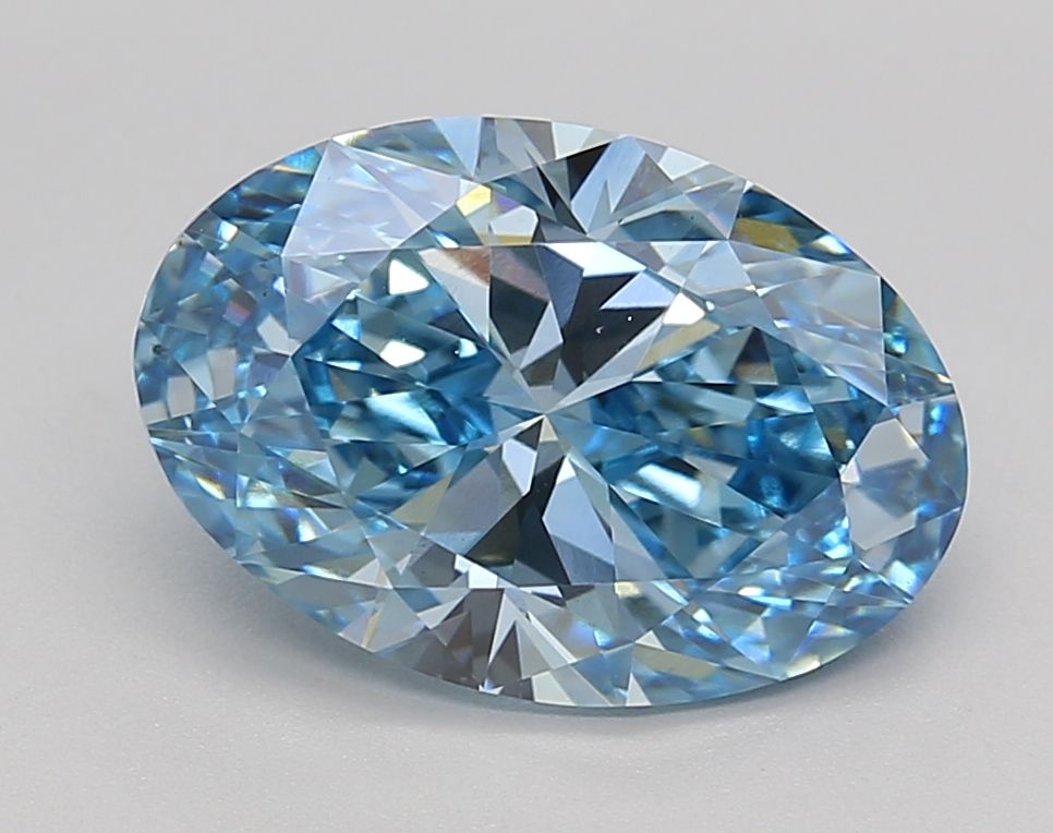 3.01 Carat Oval Cut Fancy Blue Diamond Ring - Exquisite Engagement & Wedding Jewelry for Special Occasions