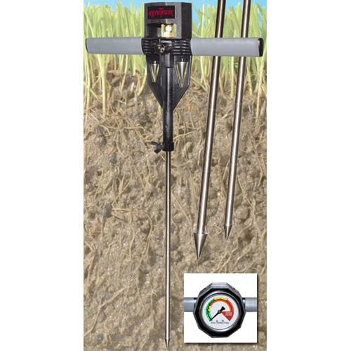 AgraTronix 8180 Soil Compaction Tester - 24 Inch Probe, 300 PSI Gauge, Rubber Grip Handle, Water-Filled Stainless Steel Dial | Agricultural Equipment for Farming, Gardening & Landscaping