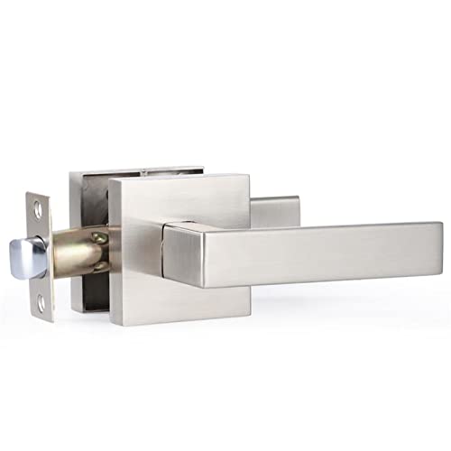 Satin Nickel Door Lever - Interior & Closet Door Handle Set - Classic Passage Door Lever for Hallway, Bedroom & Closet - Left or Right Handed - Perfect for Home, Office & Commercial Spaces