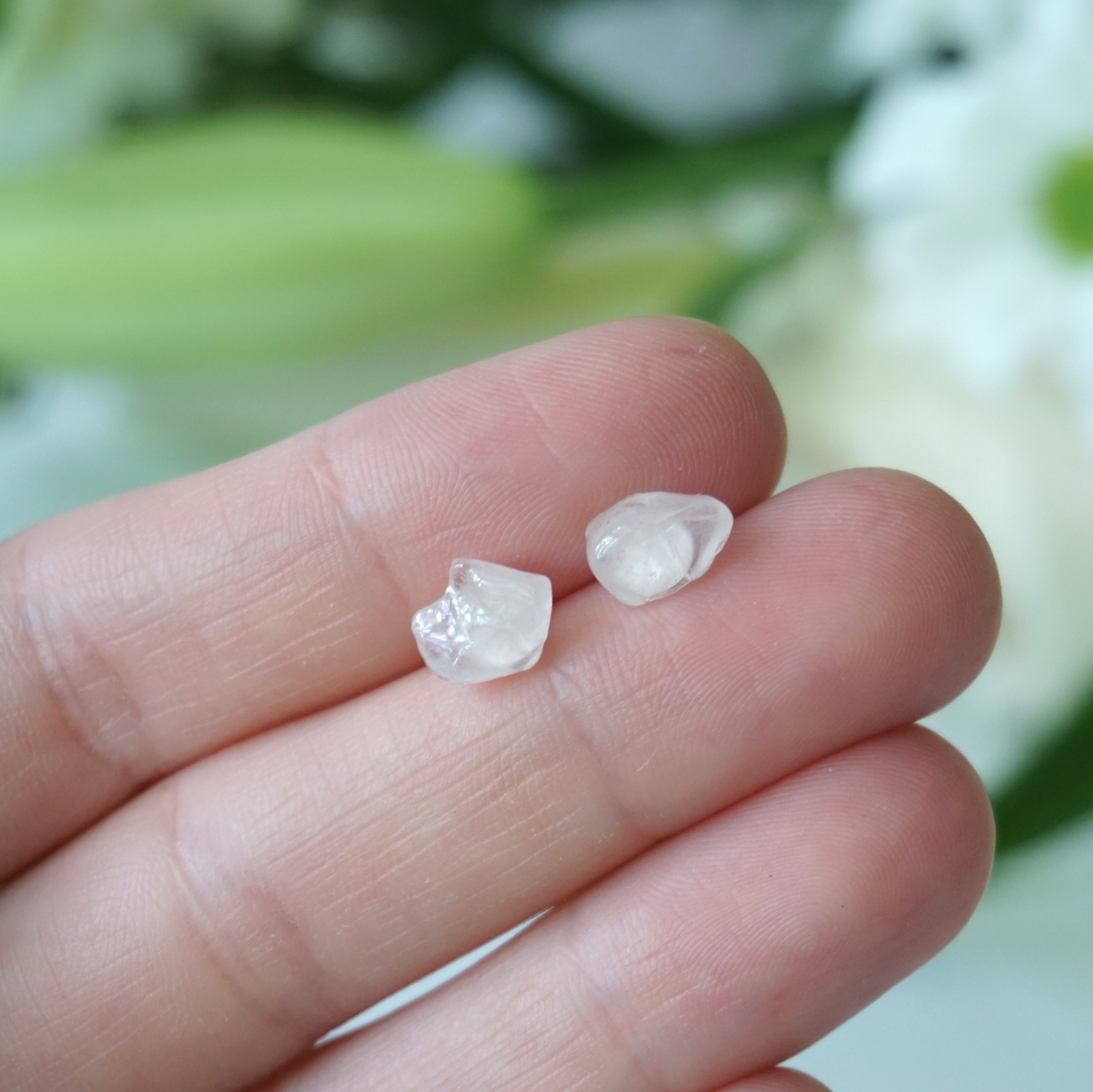 Rose Quartz Stud Earrings for Women - Healing Crystal Post Earrings for Daily Wear, Gift Giving & Spiritual Healing