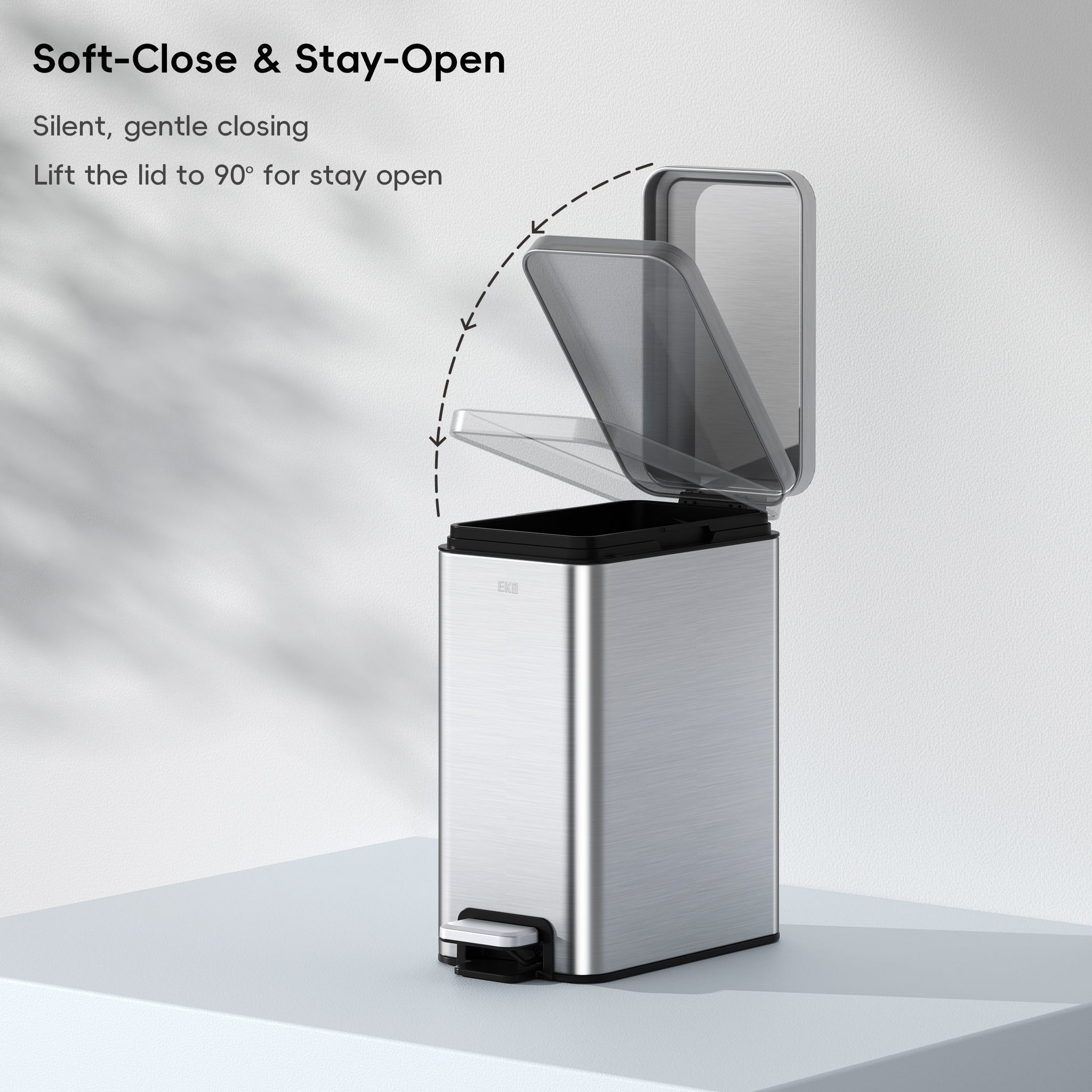 Stella 6L/1.6 Gal Stainless Steel Small Step Trash Can for Bathroom, Kitchen, Office & Bedroom - Space Saving & Odor Control