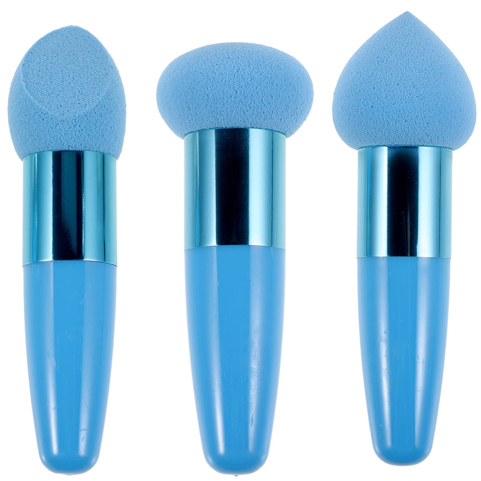 Premium 3-Piece Makeup Sponge Set - Soft Foundation Blender & Beauty Sponge for Flawless Liquid, Powder & Concealer Application - Ideal for Everyday Makeup, Travel & Professional Use - Blue