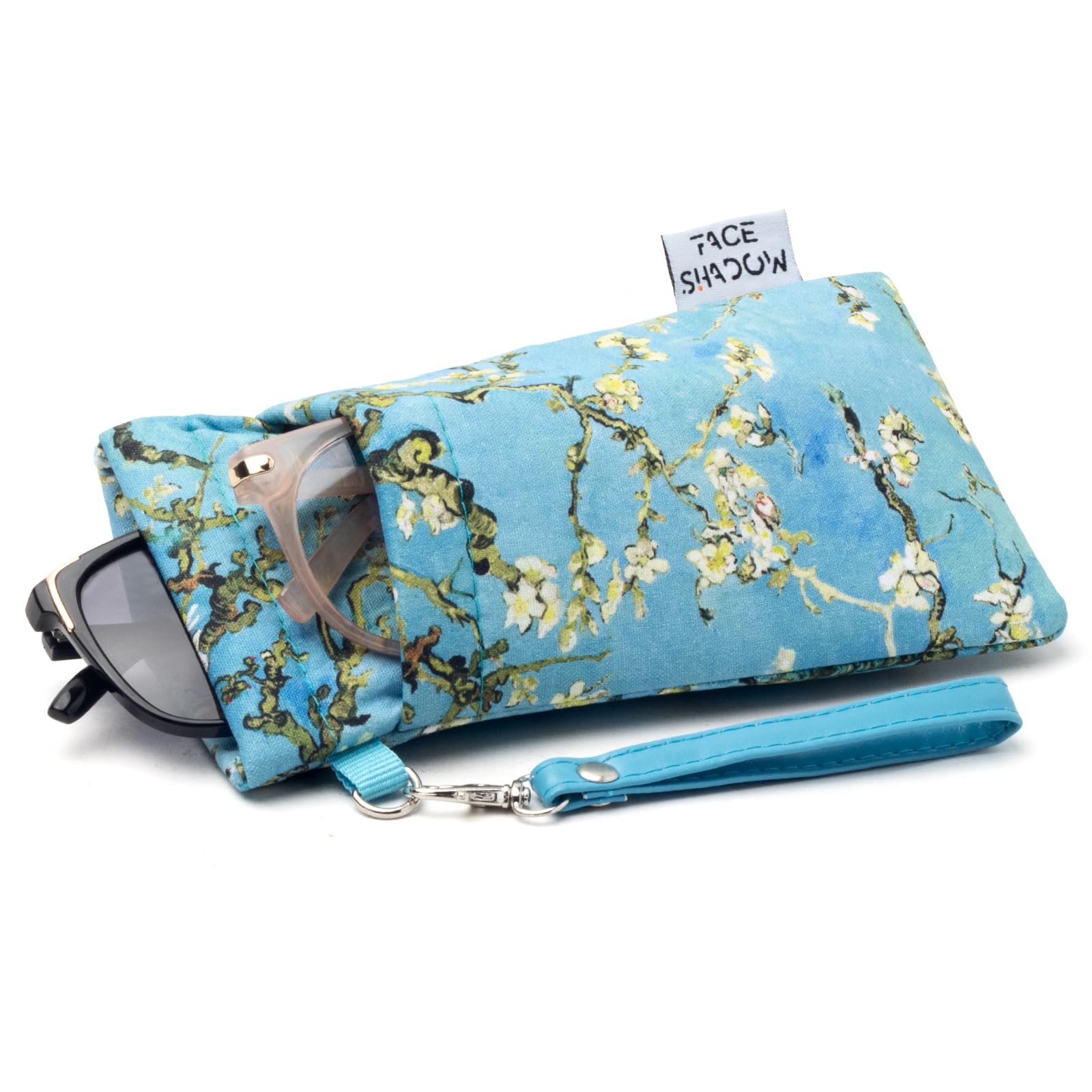 Soft Squeeze Top Eyeglass Case for Women & Men - Double Glasses Holder with Cleaning Cloth - Perfect for Travel, Office & Daily Use