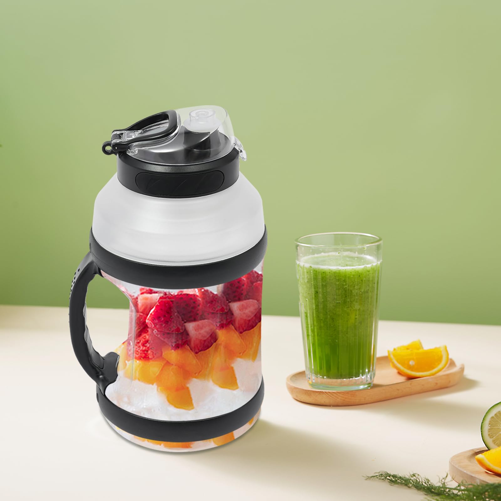 Portable USB Rechargeable Blender - 4000mAh Electric Personal Smoothie Maker & Juicer Machine for Shakes, Fresh Juice - Compact Travel Blender Cup for Gym, Camping, Office & Home Use - Black