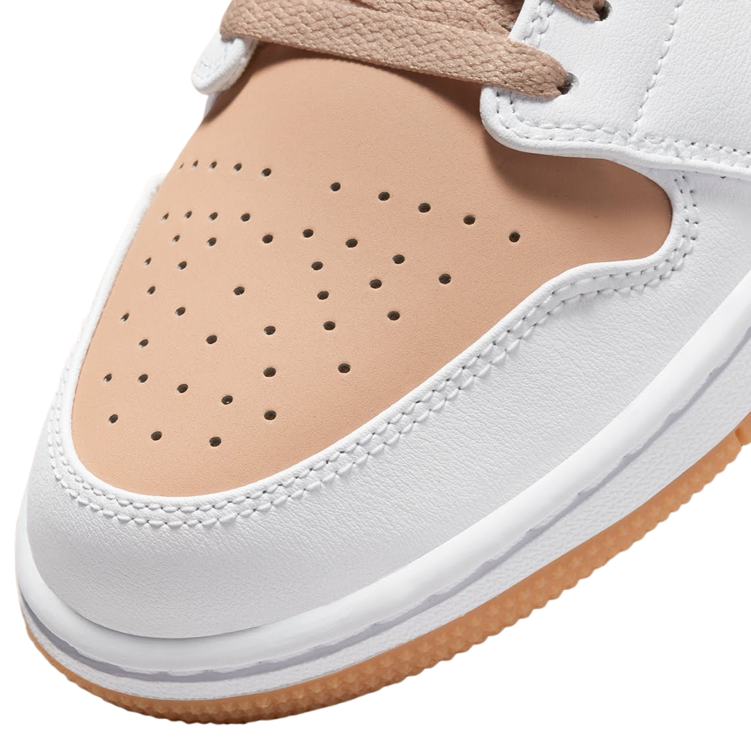 Air Jordan 1 Low Sneakers - White Hemp Gum Yellow Retro Basketball Shoes for Men & Women | Perfect for Streetwear, Casual Outfits & Sneaker Collectors