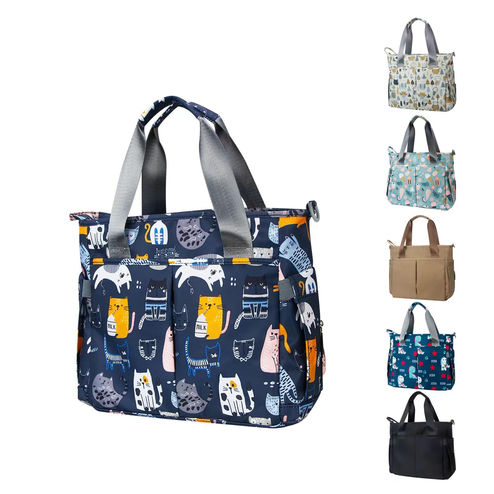 **Waterproof Diaper Bag Tote for Moms & Dads - Large Multifunctional Travel Messenger Bag (Cat Paradise Design) - Perfect for Baby Outings, Daycare & Family Trips**
