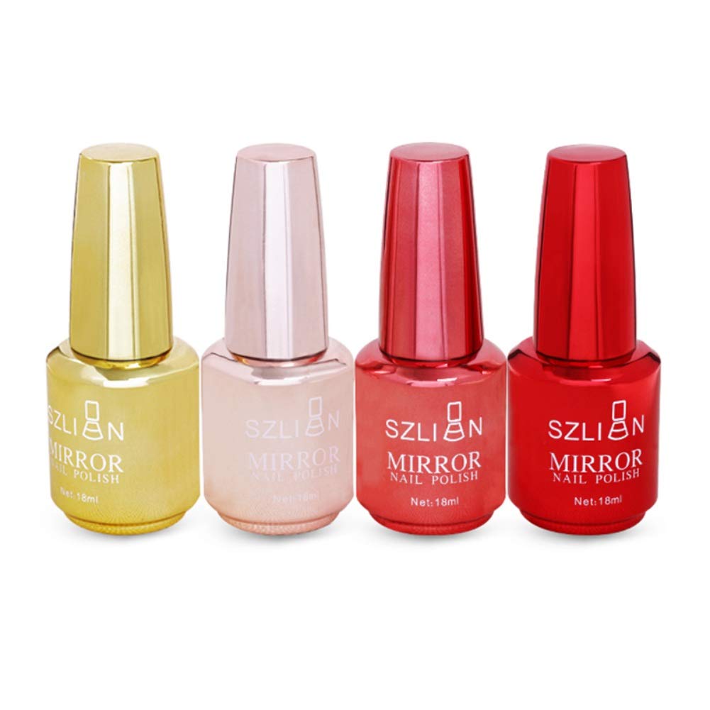 18ml Metallic Mirror Effect Nail Polish - Silver Metal Long-Lasting Non-Peelable Glitter Varnish for Manicure & Pedicure | Perfect for Parties, Weddings, and Special Occasions