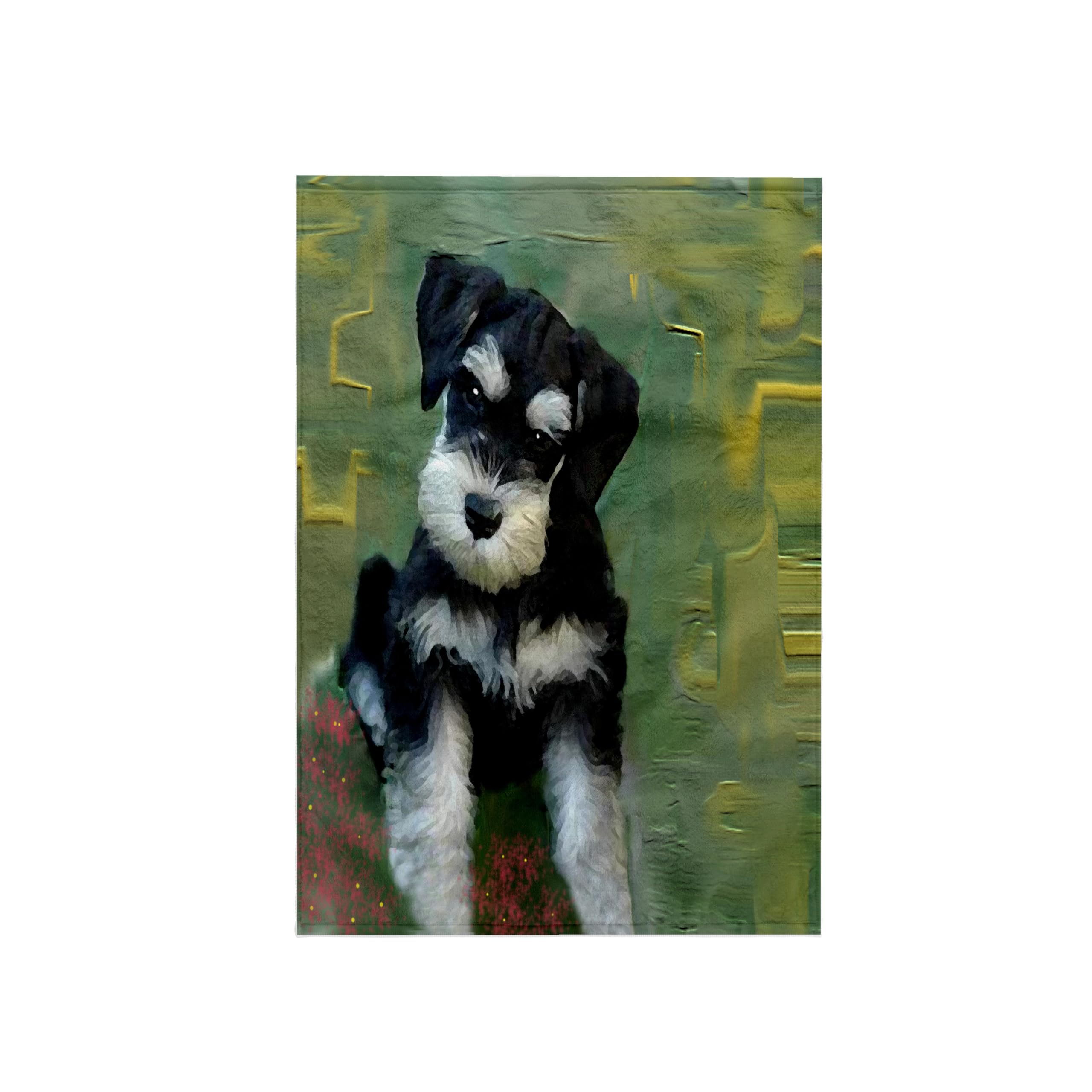 3D Rose Miniature Schnauzer Dog Design Hand Towel - 15 x 22 Inches - Soft Absorbent Bath & Kitchen Towel for Pet Lovers - Perfect for Bathroom, Kitchen, and Gift Giving