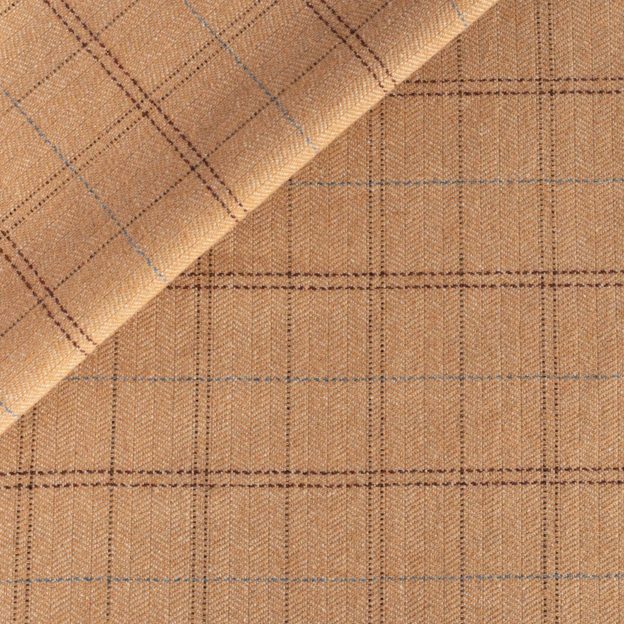 Premium Lundie Plaid Fabric in Camel Color - Soft & Durable for DIY Crafts, Home Decor, and Fashion Projects | Perfect for Blankets, Scarves, and Upholstery