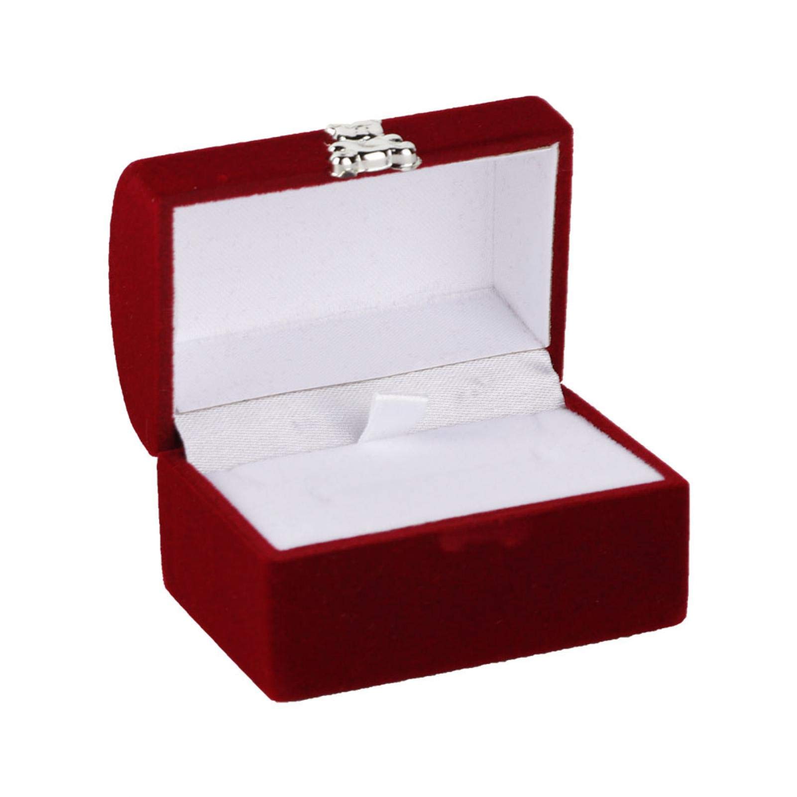 Brrnoo Jewelry Ring Display Box - Elegant Pendant Gift Storage Case for Proposal, Engagement & Wedding Rings (Red Velvet) | Perfect for Proposals, Anniversary Gifts & Jewelry Organization