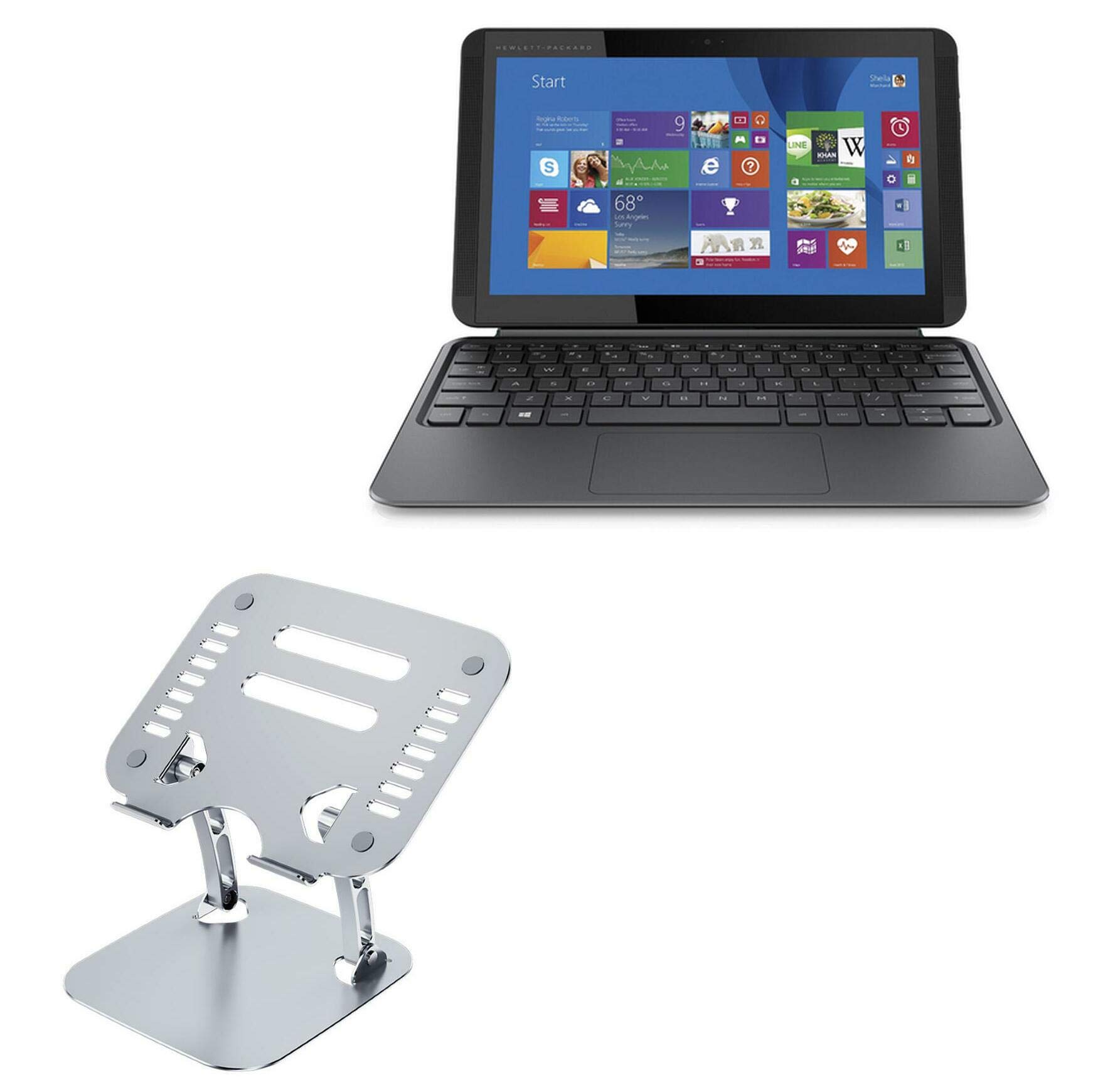 BoxWave Executive VersaView Laptop Stand - Adjustable Ergonomic Metal Stand for HP Pavilion x2 (10-n013dx) - Silver | Perfect for Office, Home & Travel Use