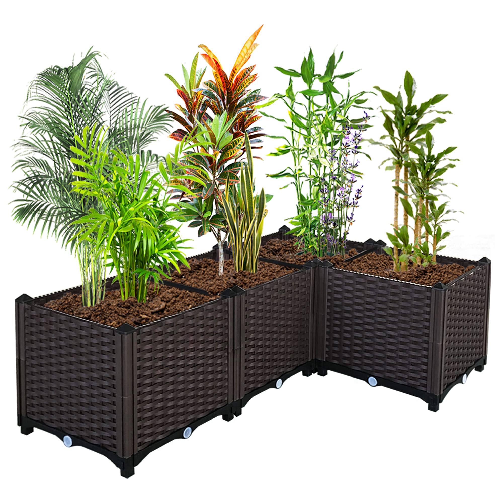 Large Outdoor Planters & Raised Garden Beds - Durable Garden Boxes & Planter Pots for Patio, Yard, and Landscaping - Perfect for Commercial & Residential Use in Gardens, Decks, and Urban Farming