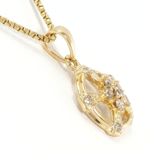 18K Yellow Gold Brown Diamond Pendant Necklace - 0.25ct Natural Diamond, 4.6g, 40cm Chain - Elegant Jewelry Gift for Women, Perfect for Weddings, Anniversaries & Special Occasions