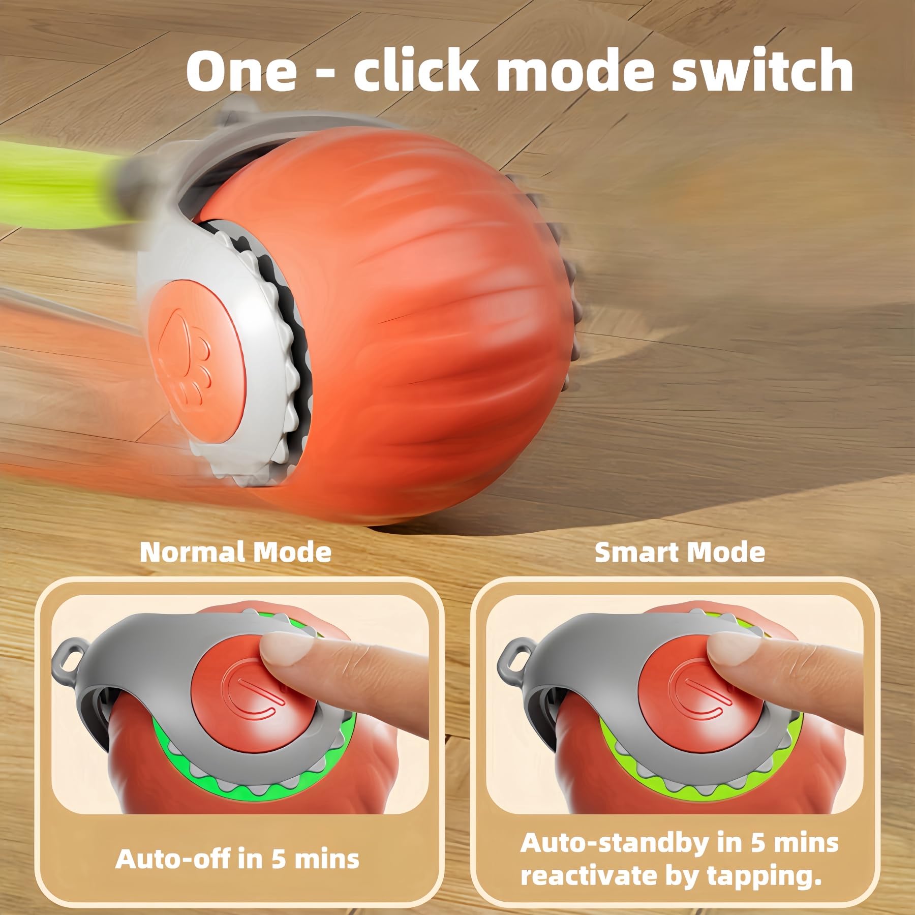 Upgraded Racing Tail 5.0 Interactive Cat Toy - Automatic Sensor Teaser Ball with 2 Modes for Indoor Cats | Electronic Chasing Exercise Toy to Entertain Bored Pets | Perfect for Playtime, Training & Stimulation