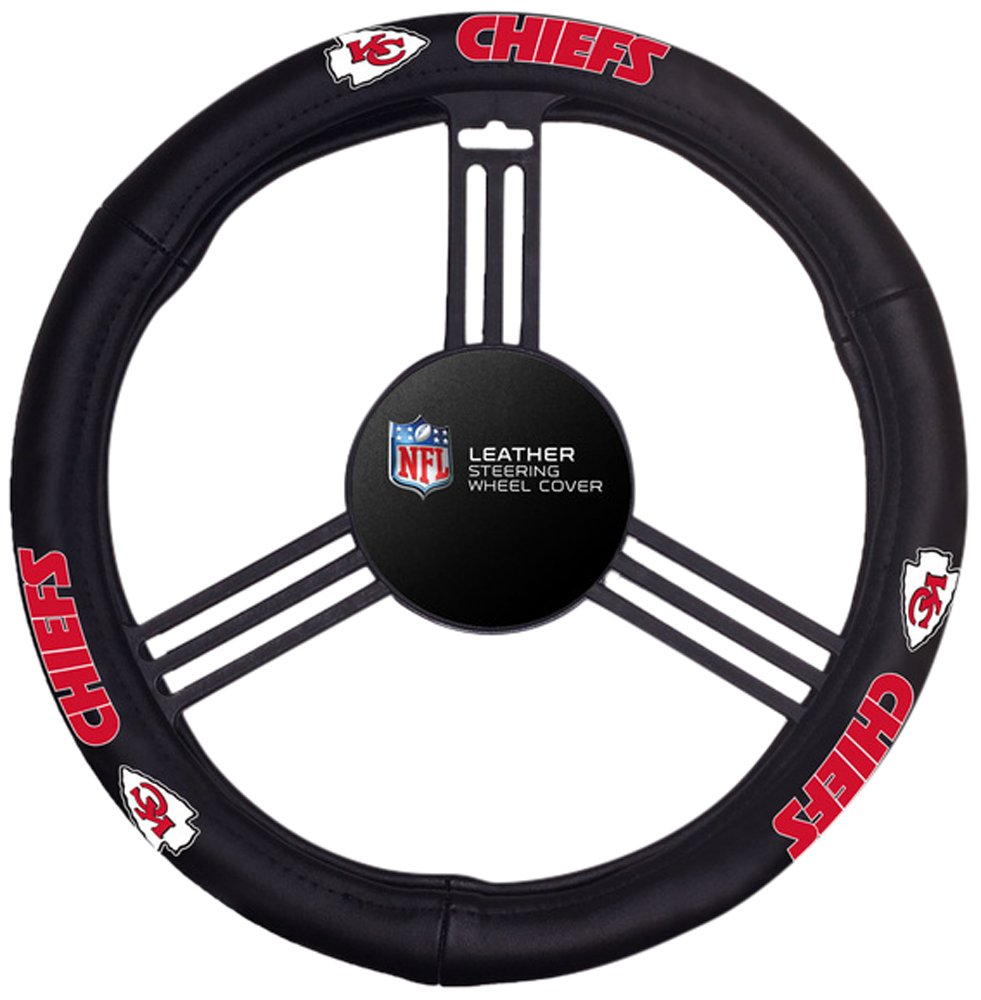 Premium NFL Leather Steering Wheel Cover - Durable & Non-Slip Grip for Cars, Trucks & SUVs - Perfect for Football Fans & Game Day Tailgating