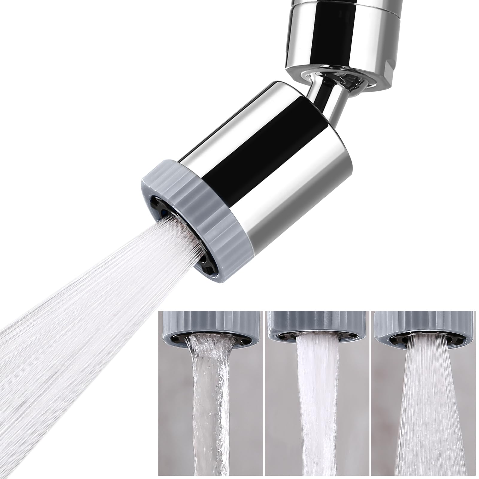 360° Swivel Faucet Aerator - 3-Function Kitchen Sink Nozzle for Easy Cleaning