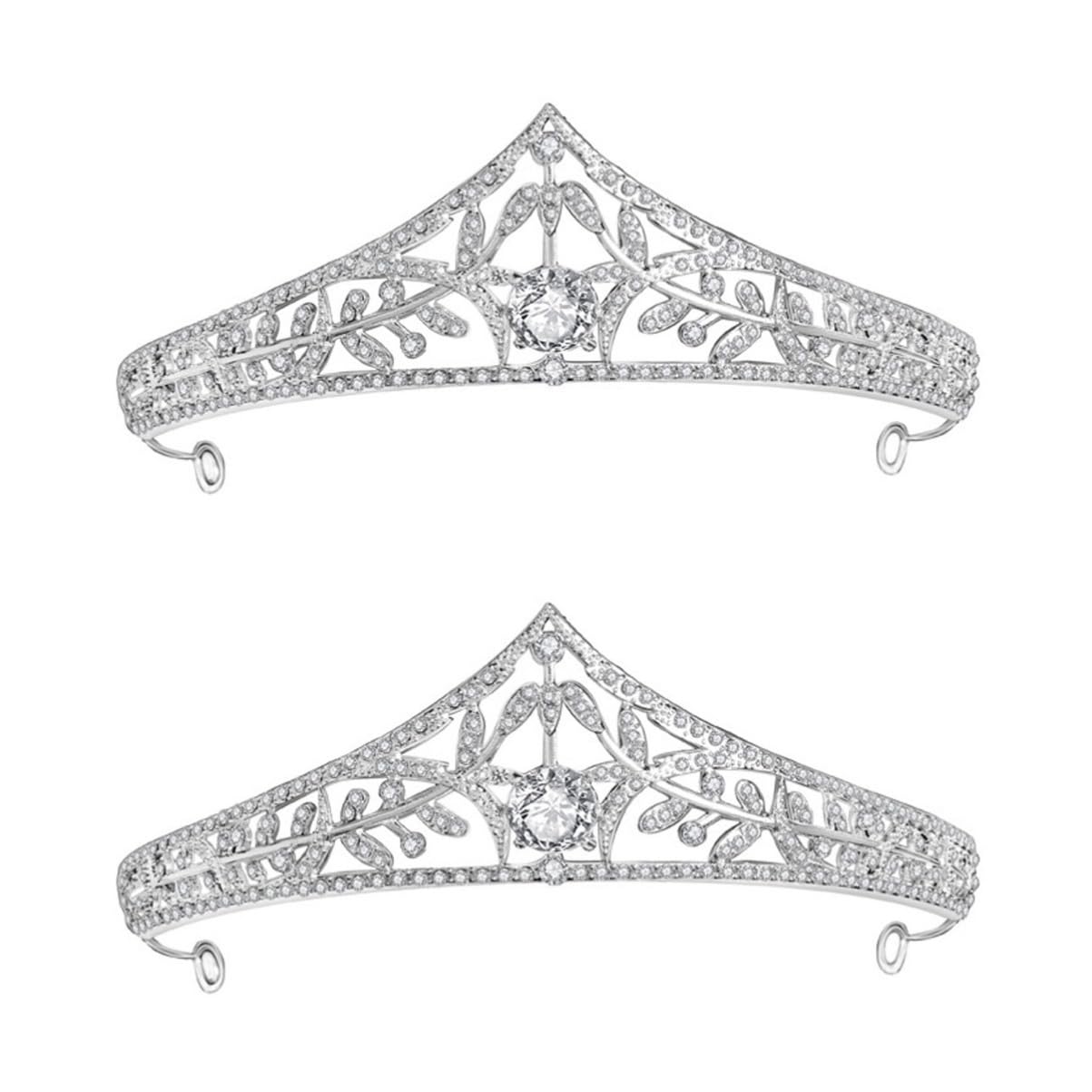 Minkissy 2-Piece Bridal Wedding Crown Tiara Set - Rhinestone Princess Hair Band & Headdress for Bride, Queen Wedding Dress Accessories - Elegant Hair Ornaments for Bridal Shower, Bachelorette Party, and Formal Occasions