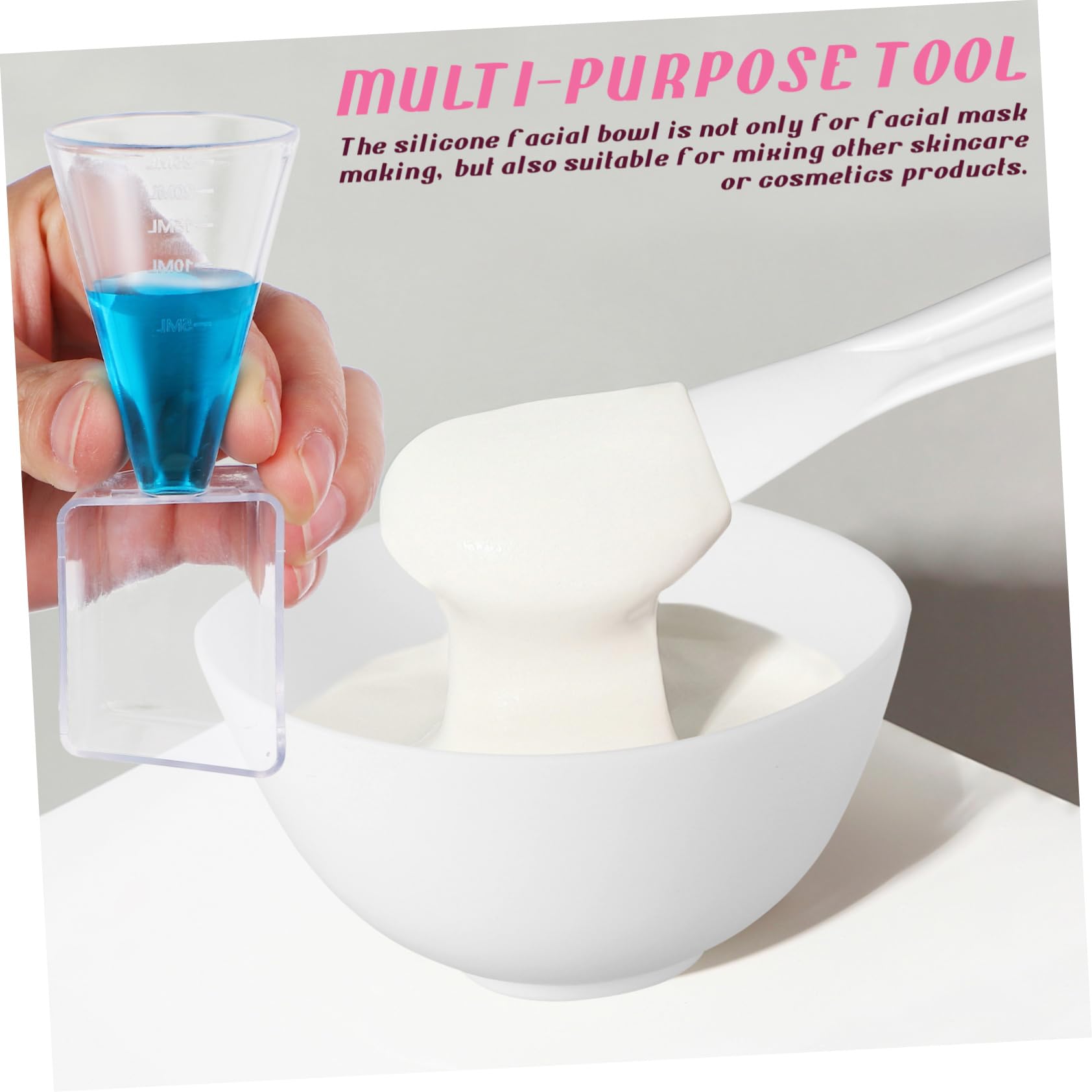 1 Set Silicone Facial Mask Mixing Bowl & Applicator - DIY Spa Skincare Tool for Mud Masks, Facials & At-Home Treatments - Perfect for Mixing Clay Masks, Creams & Skincare Products (White)